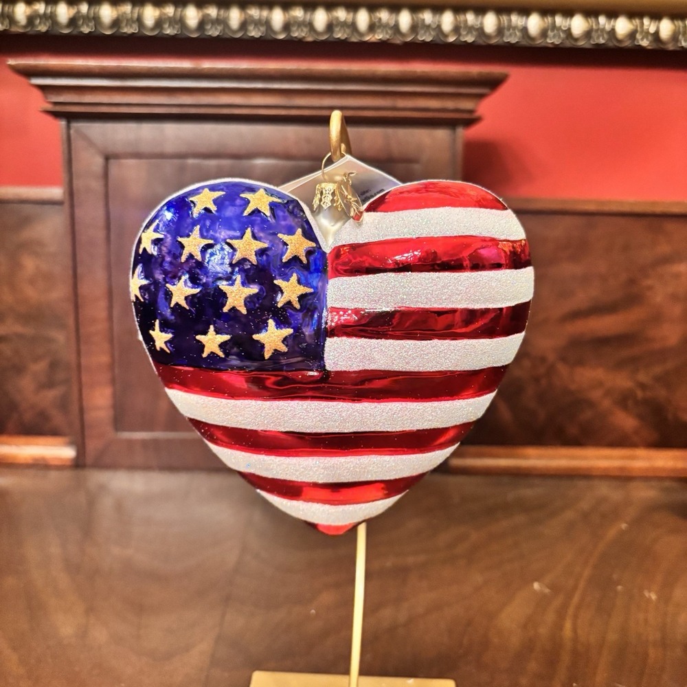 Christopher Radko 9/11 Brave Heart American Red Cross Hand Blown Glass Ornament